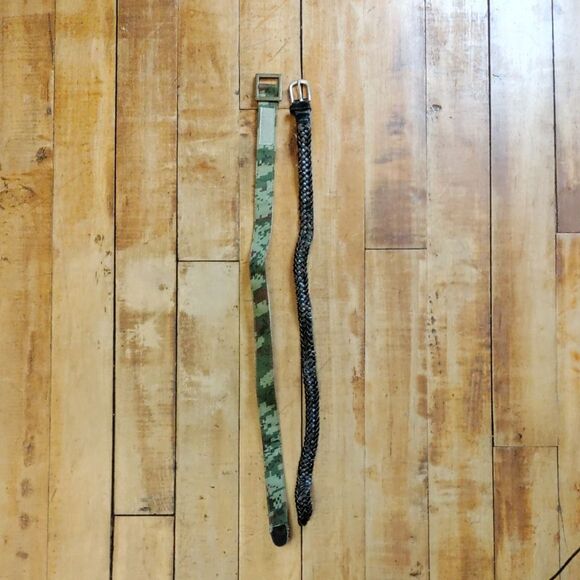 Toddler Boys Camouflage and Braided Belt Bundle Brown Black Green Easter Wedding - Picture 1 of 8